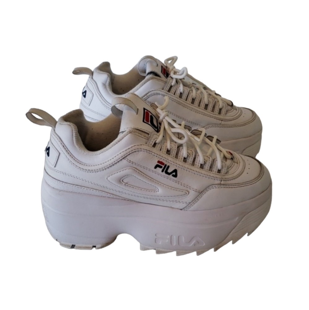 Fila White Platform Disruptor II Sneakers
